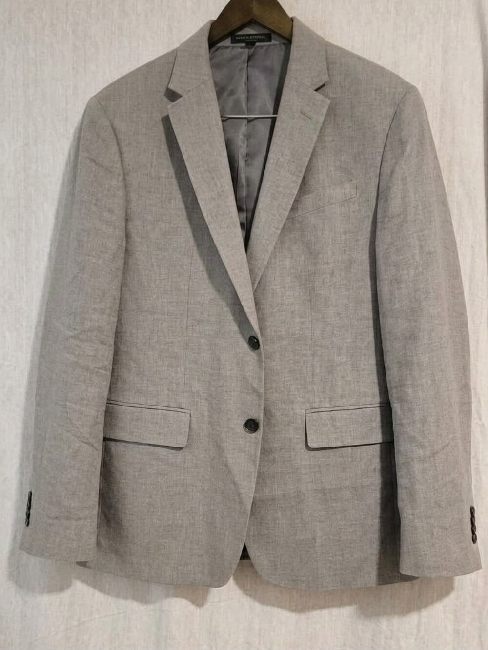 Banana Republic Light Gray Men's Linen-Blend Blazer